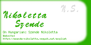 nikoletta szende business card